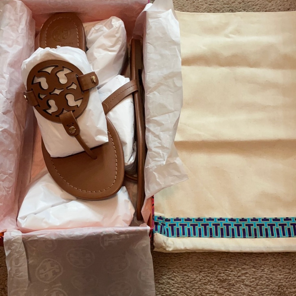 Tory Burch vintage vachetta Miller sandals new NWT